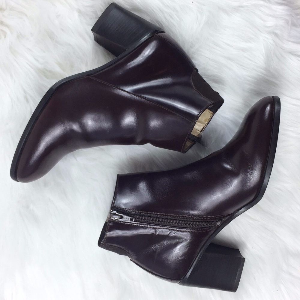 Hunt Club Italian Made Red Brn Ankle Boots 7.5 M